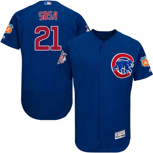 Cubs #21 Sammy Sosa Blue Flexbase Authentic Collection Stitched MLB Jersey